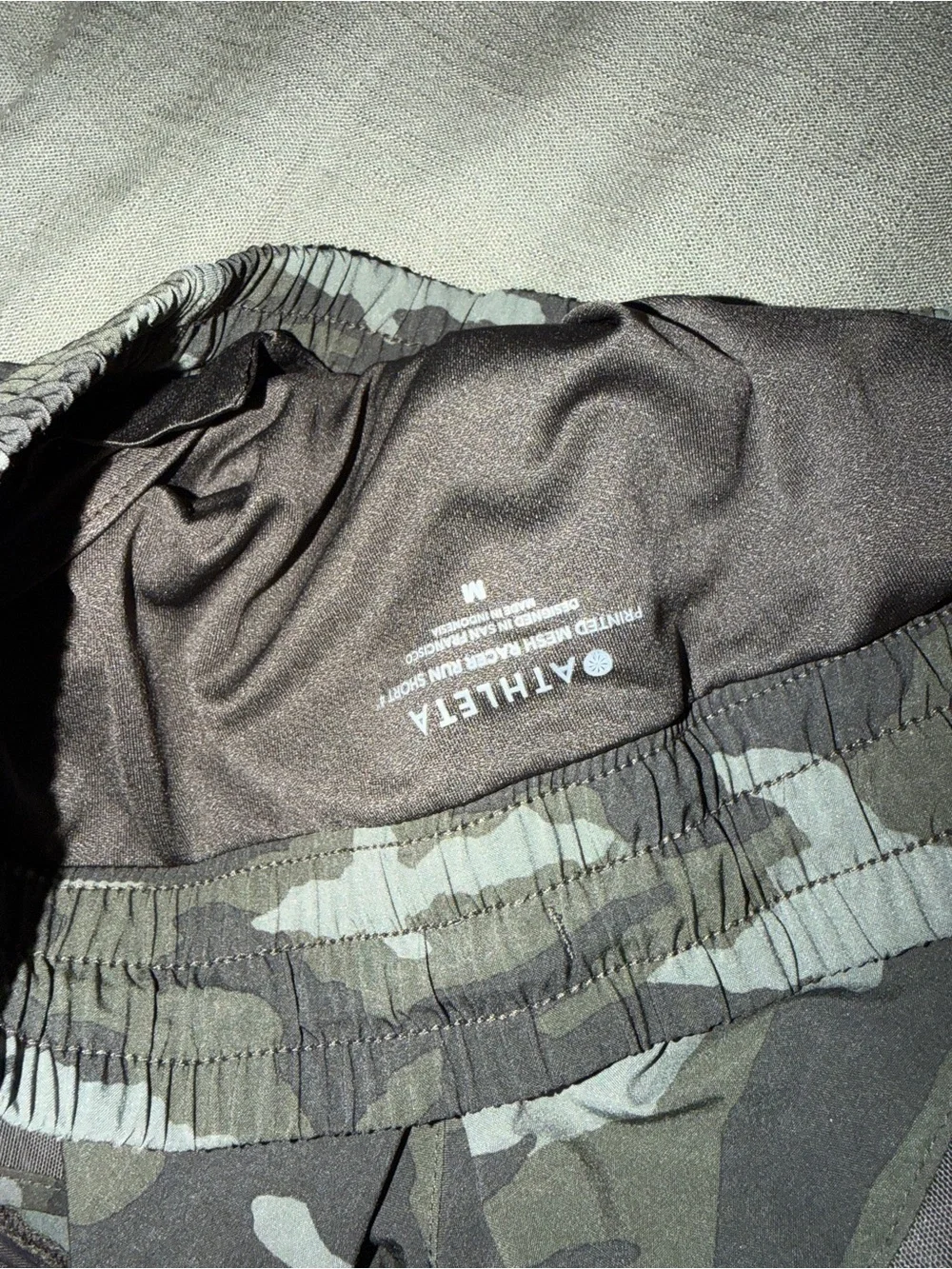 Athleta Camo Women's Athletic Shorts - Olive Green
